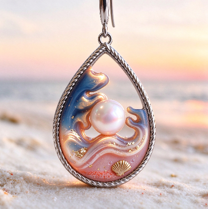 Handmade Teardrop Wave Pearl Earring & Jewelry Resin Mold