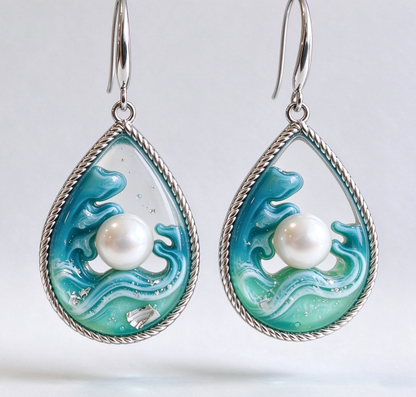 Handmade Teardrop Wave Pearl Earring & Jewelry Resin Mold