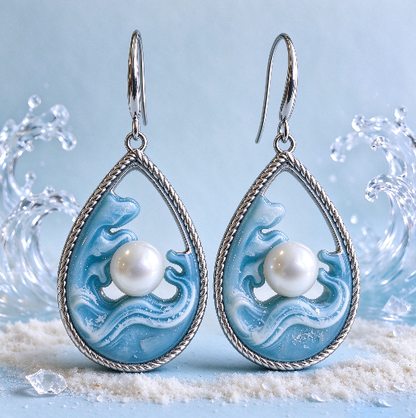 Handmade Teardrop Wave Pearl Earring & Jewelry Resin Mold