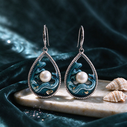 Handmade Teardrop Wave Pearl Earring & Jewelry Resin Mold