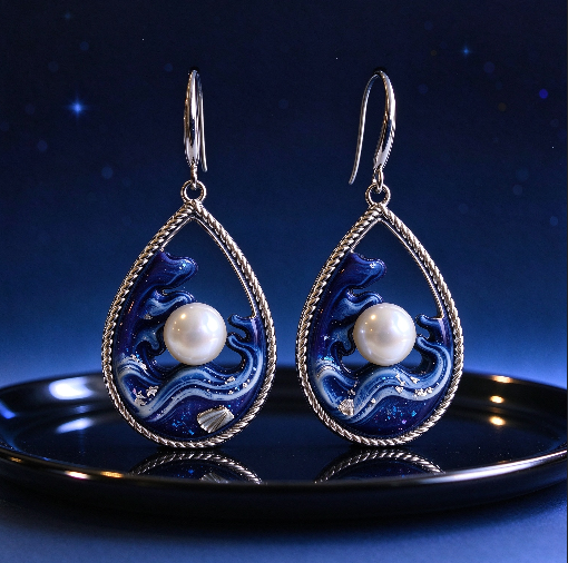 Handmade Teardrop Wave Pearl Earring & Jewelry Resin Mold
