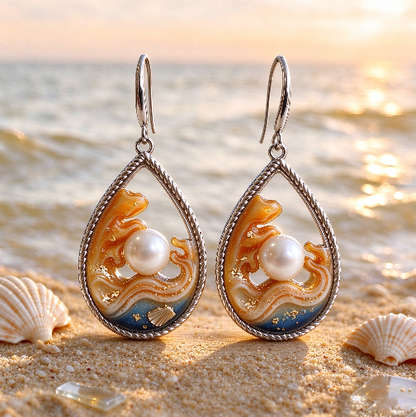 Handmade Teardrop Wave Pearl Earring & Jewelry Resin Mold