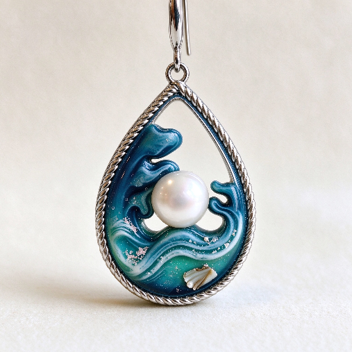 Handmade Teardrop Wave Pearl Earring & Jewelry Resin Mold