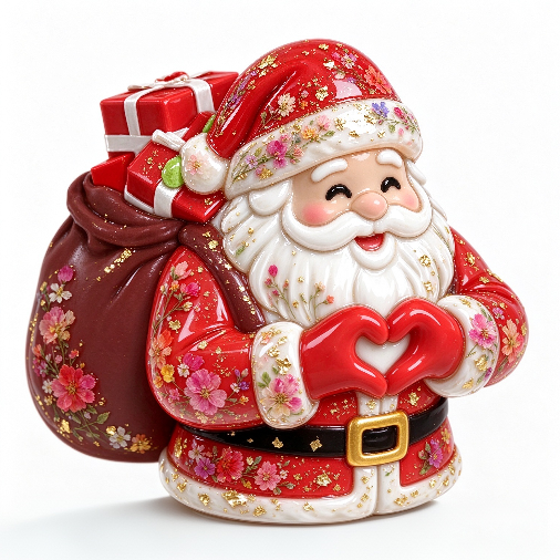 【VIP EXCLUSIVE】Handmade Heart Gesture Santa Claus Chimney Square Storage Jar Resin Mold