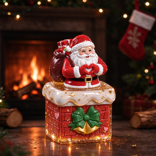 【VIP EXCLUSIVE】Handmade Heart Gesture Santa Claus Chimney Square Storage Jar Resin Mold