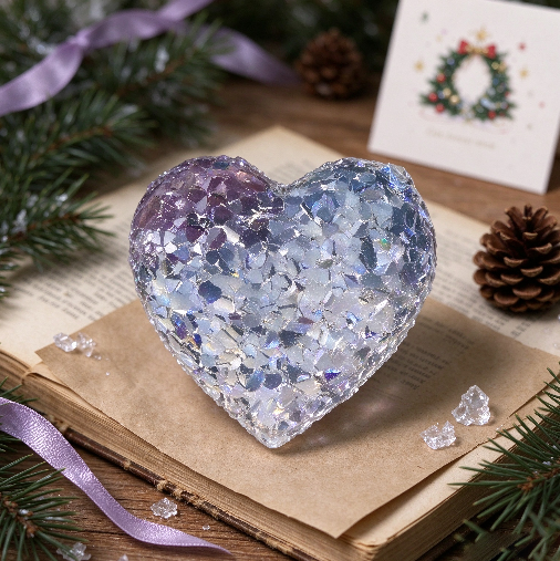 Molde de resina para adorno de racimo de cristal ultra brillante en forma de corazón hecho a mano 