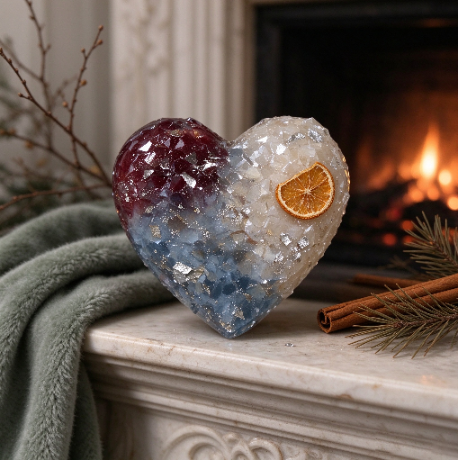 Molde de resina para adorno de racimo de cristal ultra brillante en forma de corazón hecho a mano 