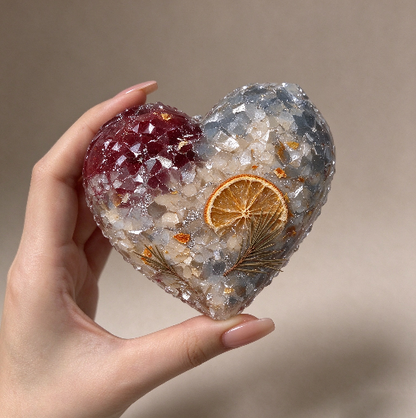 Molde de resina para adorno de racimo de cristal ultra brillante en forma de corazón hecho a mano 