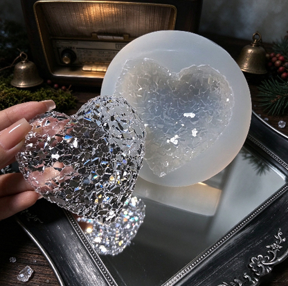 Molde de resina para adorno de racimo de cristal ultra brillante en forma de corazón hecho a mano 