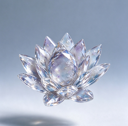 Handmade Diamond-Cut Lotus Decorative Figurine Resin Mold