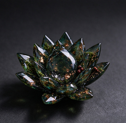 Handmade Diamond-Cut Lotus Decorative Figurine Resin Mold