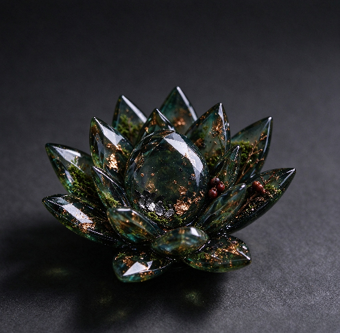 Handmade Diamond-Cut Lotus Decorative Figurine Resin Mold