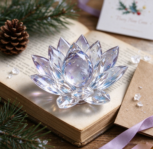 Handmade Diamond-Cut Lotus Decorative Figurine Resin Mold