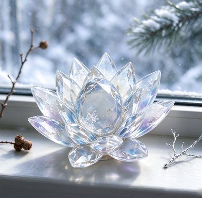 Handmade Diamond-Cut Lotus Decorative Figurine Resin Mold