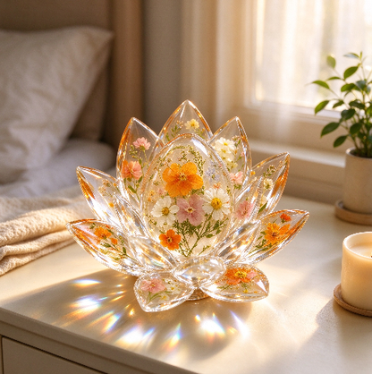 Handmade Diamond-Cut Lotus Decorative Figurine Resin Mold