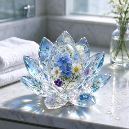 Handmade Diamond-Cut Lotus Decorative Figurine Resin Mold