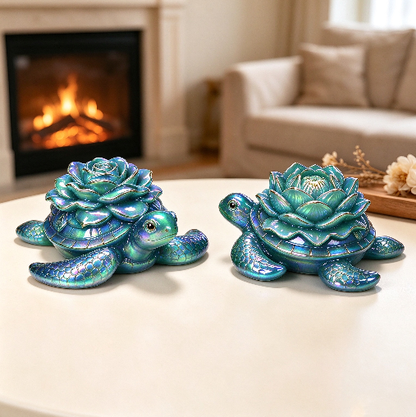 Rose & Lotus Turtle Decorative Figurine Resin Mold