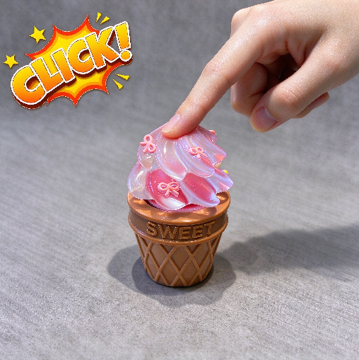 Handmade Ice Cream Fidget Clicker Toy Resin Mold