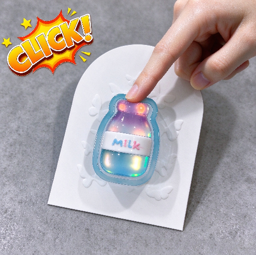 Handmade Cute Milk Bottle Fidget Clicker Toy Resin Mold