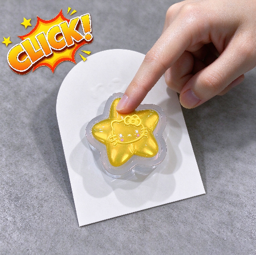 Handmade Cute Cat Star-Shaped Fidget Clicker Toy Resin Mold