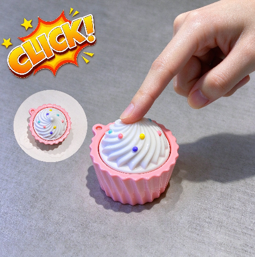 Handmade Cupcake Fidget Clicker Toy Resin Mold