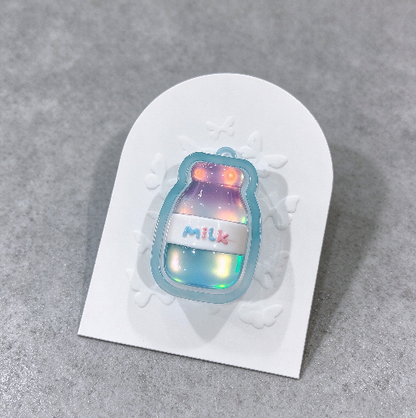Handmade Cute Milk Bottle Fidget Clicker Toy Resin Mold