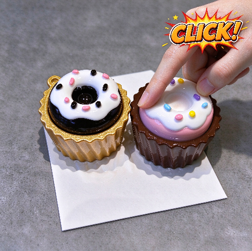 Handmade 2-in-1 Donut Fidget Clicker Toy Resin Mold（ 1 base & 2 lids）