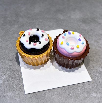Handmade 2-in-1 Donut Fidget Clicker Toy Resin Mold（ 1 base & 2 lids）