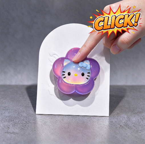 Handmade Cute Cat Flower-Shaped Fidget Clicker Toy Resin Mold