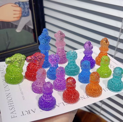 Handmade Diamond Chess Set Resin Mold【Side-Cut Mold】
