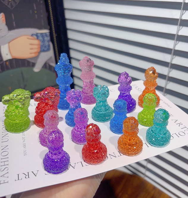 Handmade Diamond Chess Set Resin Mold【Side-Cut Mold】