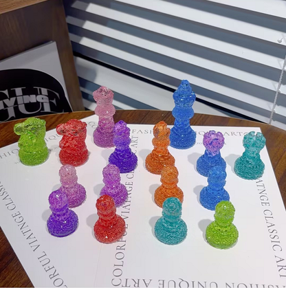 Handmade Diamond Chess Set Resin Mold【Side-Cut Mold】
