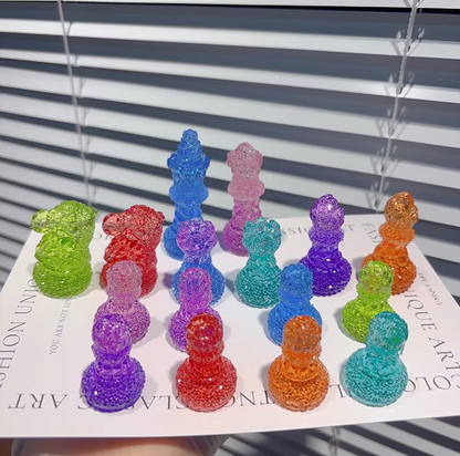 Handmade Diamond Chess Set Resin Mold【Side-Cut Mold】
