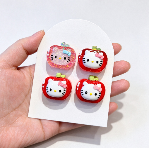 Handmade Cute Cat Head Apple-Shaped Decorative Figurine Resin Mold