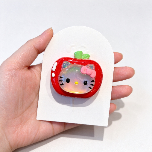 Handmade Cute Cat Head Apple-Shaped Decorative Figurine Resin Mold