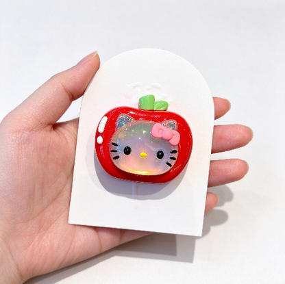 Handmade Cute Cat Head Apple-Shaped Decorative Figurine Resin Mold