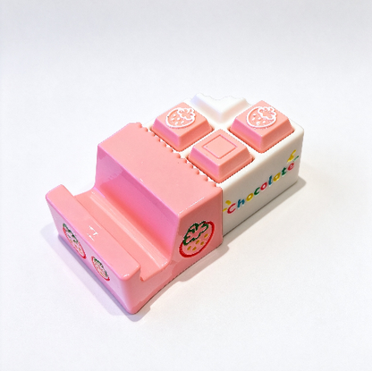 【Upgraded Version】Handmade 3-in-1 Bite-Sized Chocolate Fidget Clicker & Phone Stand Resin Mold