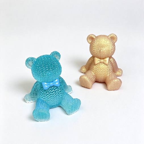 Handmade Knitted-Texture Lazy Sitting Bear Figurine&Phone Stand  Resin Mold