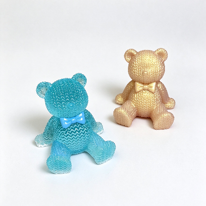 Handmade Knitted-Texture Lazy Sitting Bear Figurine&Phone Stand  Resin Mold