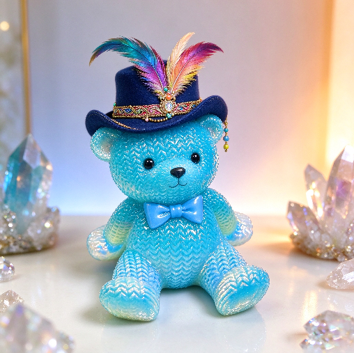 Handmade Knitted-Texture Lazy Sitting Bear Figurine&Phone Stand  Resin Mold