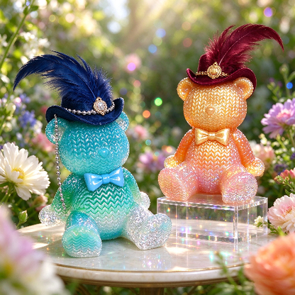 Handmade Knitted-Texture Lazy Sitting Bear Figurine&Phone Stand  Resin Mold
