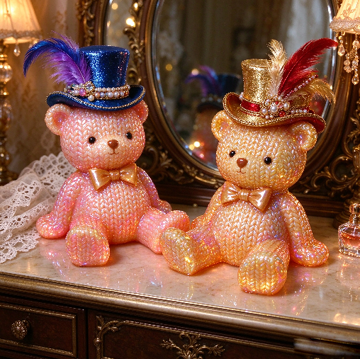 Handmade Knitted-Texture Lazy Sitting Bear Figurine&Phone Stand  Resin Mold