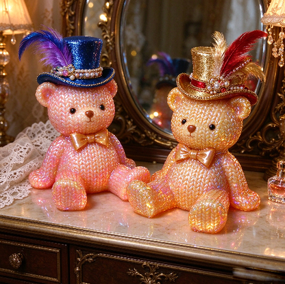 Handmade Knitted-Texture Lazy Sitting Bear Figurine&Phone Stand  Resin Mold