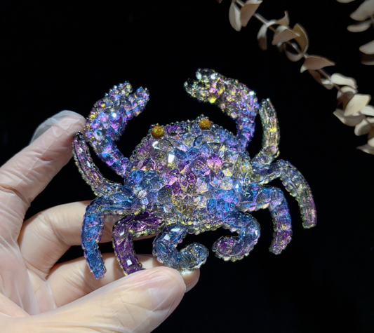 Handmade Diamond Crab Decorative Figurine Resin Mold