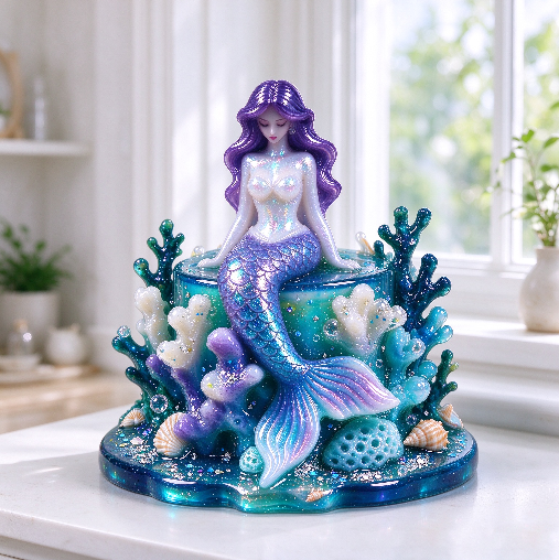 Coral Mermaid Decorative Figurine Resin Mold