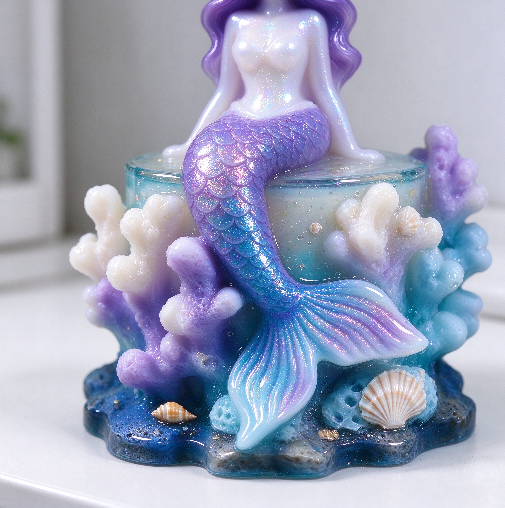 Coral Mermaid Decorative Figurine Resin Mold