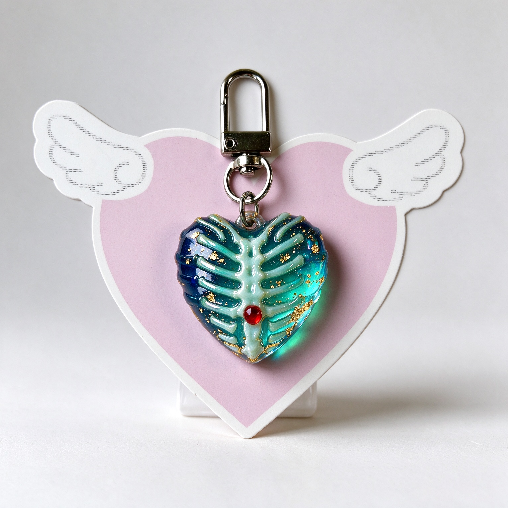 Handmade Fluffy Skeleton Heart Hanging Ornament Resin Mold