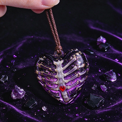 Handmade Fluffy Skeleton Heart Hanging Ornament Resin Mold