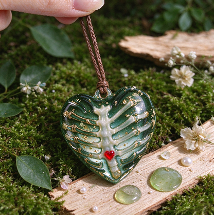 Handmade Fluffy Skeleton Heart Hanging Ornament Resin Mold