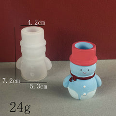 Christmas Snowman Bell Candlestick Ornament Resin Molds